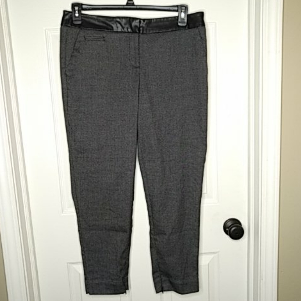Worthington Fx Leather Waist Ankle Length Pants 10